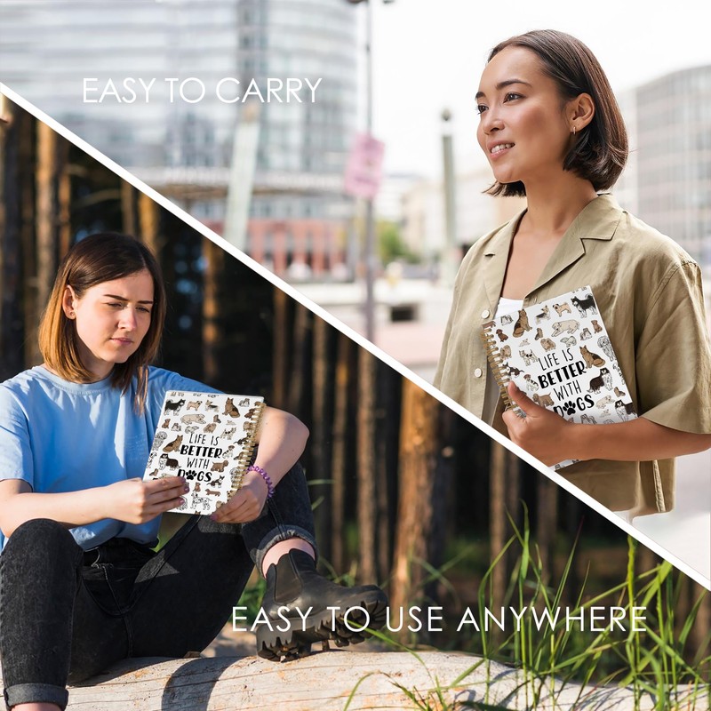 QLMX Dog Animal Spiral Notebook, Dog Journal Notebook, Dog Lover