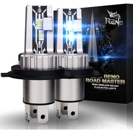 RENO H4 Bulbs, 9003 H4 Fog Lights Fanless In Line Plug and Play H4 9003 Light Bulb, Pack of 2 Fog Light or Off-Road Use