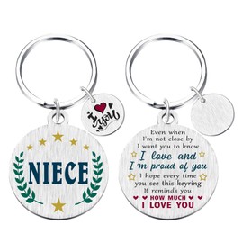 Yobent Niece Valentines Day Keyring Gifts from Uncle Aunt, Best Niece Birthday Key Ring for Women, I Love My Niece Present, Proud of Niece Gift Ideas