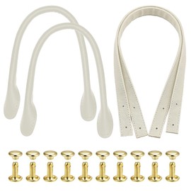 Yayatty PU Leather Bag Handles, Leather Replacement Straps Handles for DIY Shoulder Bags Tote Crochet Bag Repair, Bags Making Supplies, Off-White