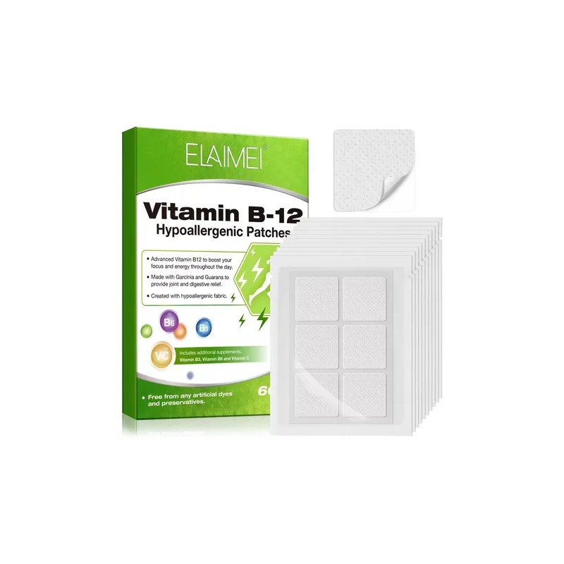 60 Parches Liberacion Prolongada Vitamina B-12 Revitaliza
