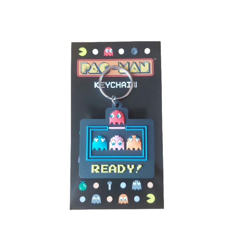 Pyramid Pac-Man (Group) Rubber Keyring