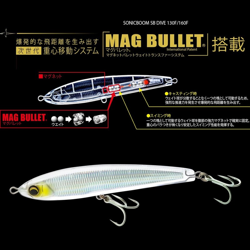 DUEL Sonic Boom SB Dive Floating Pencil Lures – 130mm