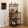 MAHANCRIS Bakers Rack with Storage, Microwave Stand with Power Outlet,