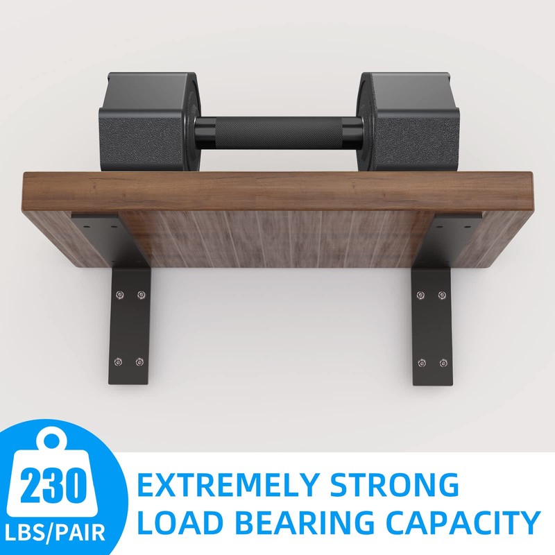YUMORE Heavy Duty Shelf Brackets 10 inches, 1/5IN Thicken Countertop