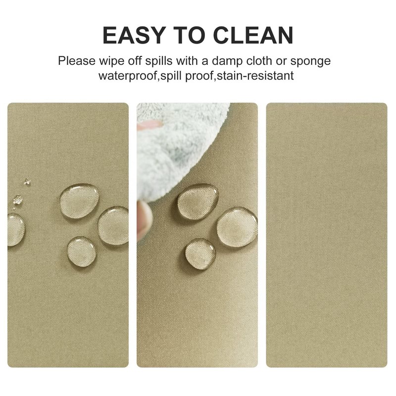 DWCN Table Cloth Wipeable Tablecloths Wipe Clean Tablecloth Rectangular Khaki