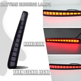 2PC Rear Bumper Reflectors Light,Brake Tail Light Lamps Compatible with Toyota Corolla 2020-2025 LE SE XSE XLE,Amber LED Reflector Turn Signal Lights Kit (BLACK)