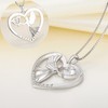 YL Heart Necklace Sterling Silver Angel Wings Love Pendant Cubic