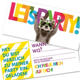 12 Racoon Invitation Cards Funny Invitation for Children's Birthday for Boys Girls and Adults Suitable for Any Party (12 Invitation Cards without Envelope)
