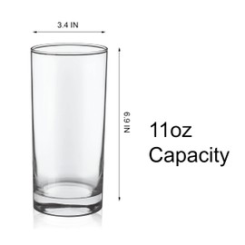 LADY&HOME Highball Glasses Set of 8,13oz Tall Drinking Glasses,Lead-Free Water Glasses,Mojito Glass Cups,Cocktail Bar Glassware Set (Clear)