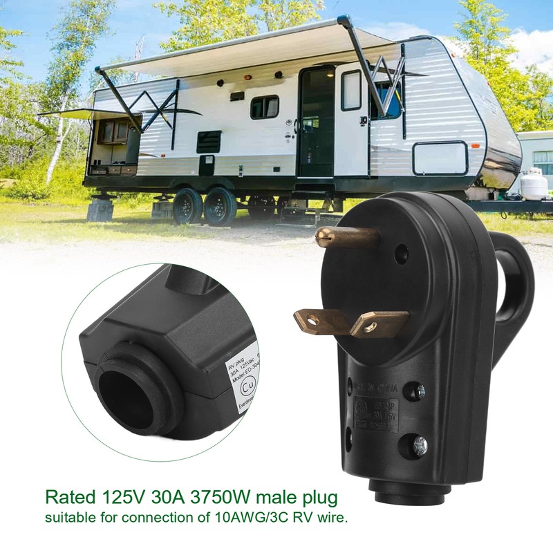 30A Male Plug Electrical Adapter with Ergonomic Grip Handle for