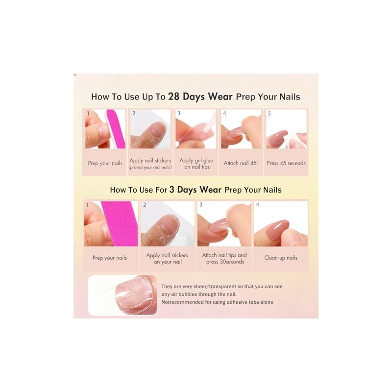 SXVME Uñas postizas cortas de gel suave, 32 piezas, 16