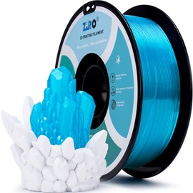 ZIRO 3D Printing Filament, Translucent PLA Series, 1.75mm PLA Filament Material, Dimensional Accuracy +/- 0.03mm, 2.2lbs Spool, 3D Printing Material Fit Most FDM Printers, Translucent Light Blue