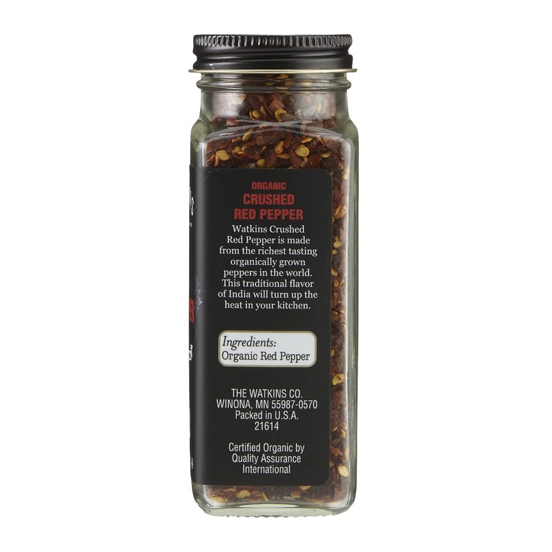 Watkins Gourmet Organic Spice Jar, Crushed Red Pepper, Non-GMO, Kosher,