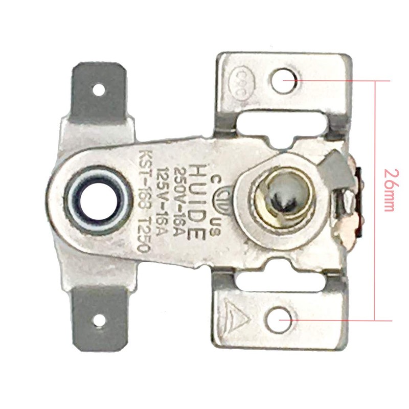 COMOK 2pcs AC 250V 125V 16A Adjustable Bimetal Cooker Temperature