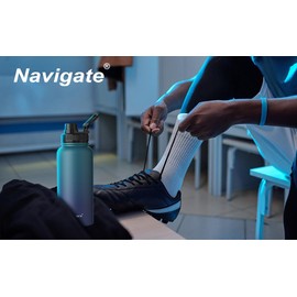 Navigate Insulated Water Bottle, 32 oz Stainless Steel Sports Water Flask with Spout & Handle Lids,Wide Mouth Water Jug with Double Walled Leak Proof Keep Cold for 24 Hrs Hot for 12 Hrs, Blue Gradient