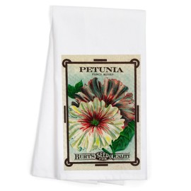 Lantern Press Petunia Seed Packet (100% Cotton Tea Towel, Decorative Hand Towel, for Kitchen and Home)