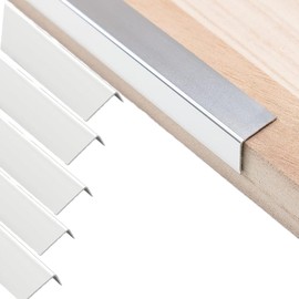 6PCS L Molding Aluminum Wall Corner Trim 0.78" x 0.78" x 35.4'' Edging Protector Wall Guard Wall Door Frame Cabinet Baseboard Protection, Silver