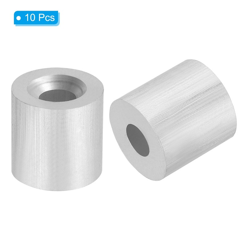 PATIKIL 1/4"/6mm Wire Rope Stop Sleeve,10 Pack Aluminum Crimping Loop
