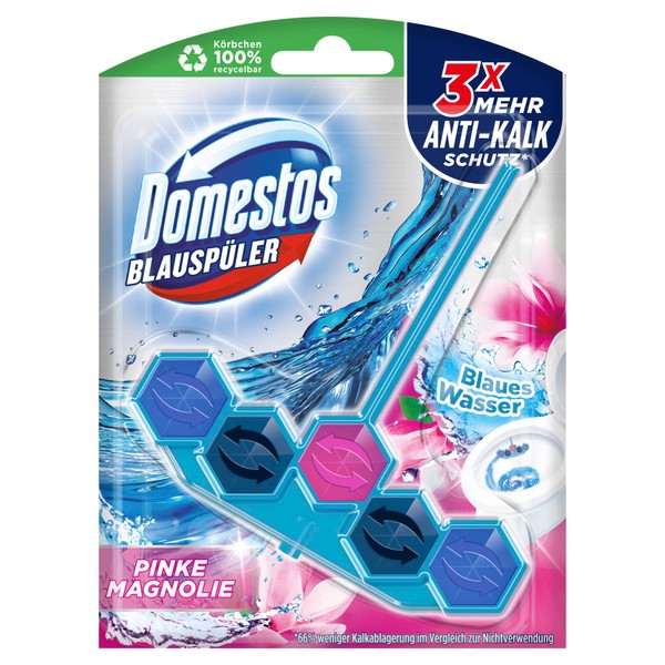 Domestos Power 5+ Active Blue Washer Toilet Stone Pink Magnolia 8710447458778