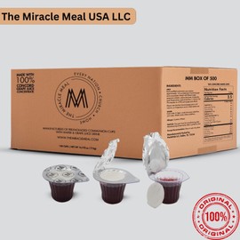 The Miracle Meal Pre-Filled Communion Cups and Wafer Set-Box of 500 Made in USA