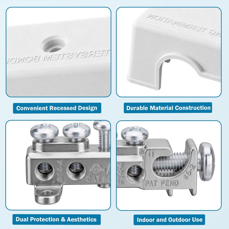 GB5-1 4-1/2 Inch Intersystem Bonding Bridge with White Plastic Cover