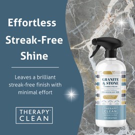 Therapy Granite Cleaner & Polish (2 Pack) - Granite Countertop Cleaner for Marble, Soapstone, Quartz, Quartzite, Slate, Limestone, Corian, Laminate, Tile Countertop, Headstone