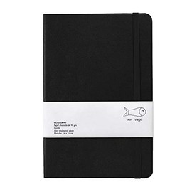 Cuaderno Cosido Media Carta Portada Tapa Suave Imitación Piel Hojas Hecho Mano Liso Negro