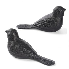 GDYOOSHOW Tope de puerta de hierro fundido resistente para puerta de pájaro, 2 piezas, estatua decorativa para el piso, para el hogar, oficina, dormit