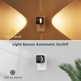 L LOHAS LED Night Light Projector, Night Lights Plug into Wall, Dusk to Dawn Sensor, Rotating Nightlight for Kids, Soft White Ambient Lighting for Bathroom, Gaming Room, Gifts,1 Pack