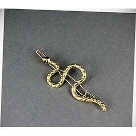Perfect Hairstyle with Our Hair Accessories - Gold Snake Barrette Clip Hairpin Accessory Slithering Serpent Asp Black Eyes Fashionable Hair Accessory Hair Jewelry Accessories for Lady Women