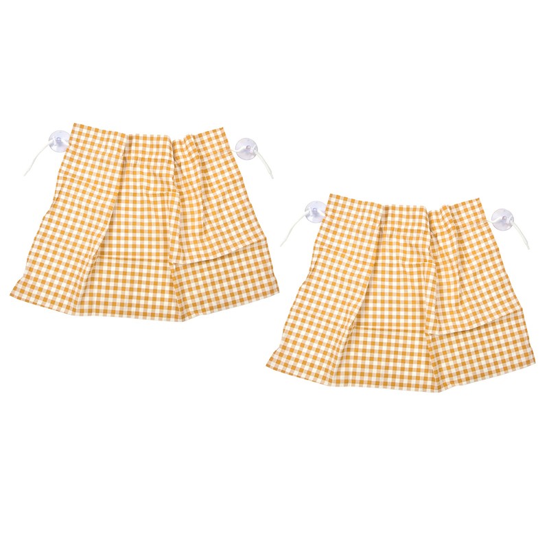 2Pcs Grid Design Anti Ultraviolet Car Curtain Side Car Window