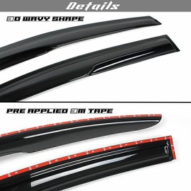 Geartronics For 2013-18 Nissan Sentra Wavy Mugen JDM Window Visor Rain Guards Vent Deflector