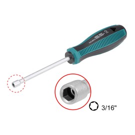 sourcing map 3/16-Inch Hex Nut Drivers Non-Magnetic Six Point Tip with 3.6-Inch Shaft