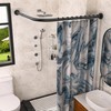 SIKAIQI Stretchable 304 Stainless L Shaped Bathroom Bathtub Corner Shower