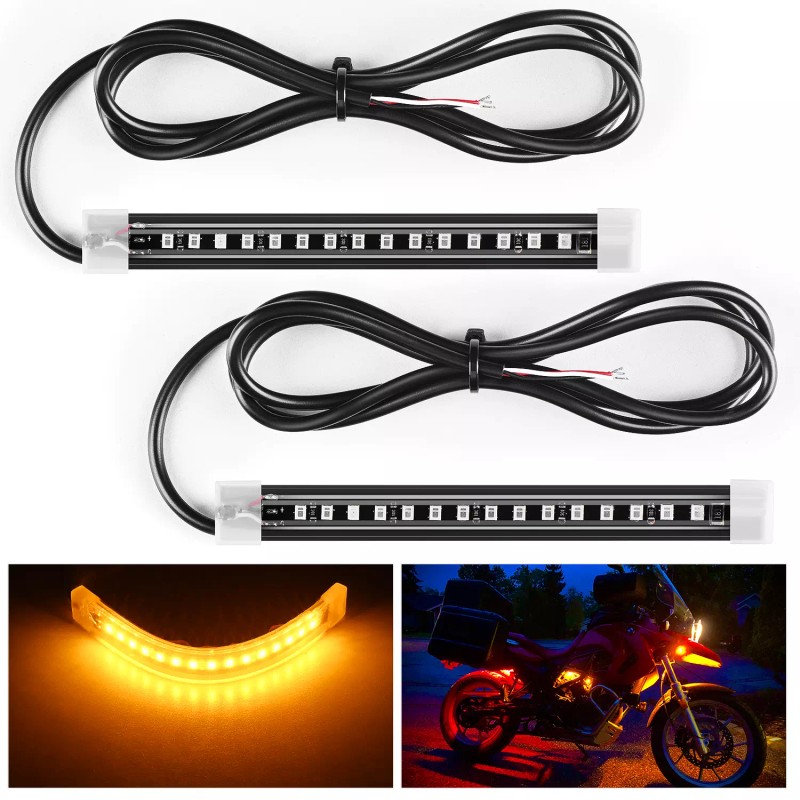 Nilight 2PCS 5Inch LED Motorcycle Turn Signal Tail Light Strips