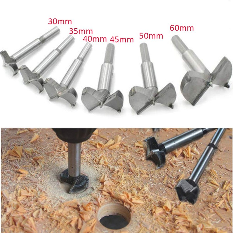 Aolex 6-Piece Forstner Bit Set, Router, Milling Heads with Centring