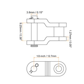 sourcing map 9Pcs #420 Chain Offset Half Link Roller, 1/2" Pitch Carbon Steel, Standard Chain End Connector Split Links