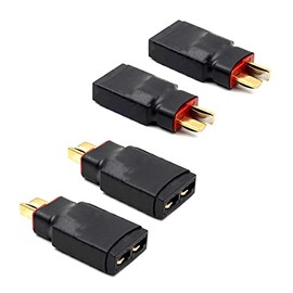4 PCS Male Deans T Plug to Female Connector Adapter Compatible with TRX Wireless Converter for RC Battery Charger Slash