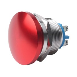 Powice 22 mm Emergency Stop Button Momentary Reset Switch Made of Stainless Steel, Push Button 3A/0-12V/24V/110V/220V, Suitable for Cars, Ignition Systems, Doorbells (with Screw Feet)