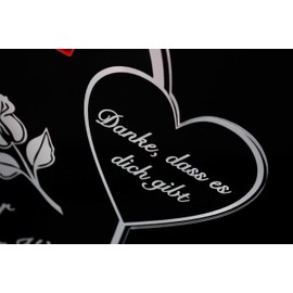 "Für die Beste Mama der Welt" Laser-Engraved Heart Shaped Acrylic Plaque, Perfect for Mother's Day or Christmas, 205 x 170 mm