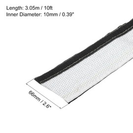 sourcing map 1.5mm Heat Shroud Aluminized Sleeving 3/8" ID x 10FT Aluminum Metallic Fiberglass Heat Shroud for Fuel Lines Cables Electrical Wiring