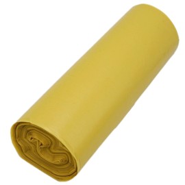 SKIR'CO Pack of 10 Bin Liners 60 Litres Yellow Bin Bags 60 x 72 cm