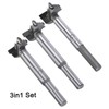 Boxonly 3Pcs Woodworking Hole Opener Drill Bit 21mm+22mm+23mm Forstner Drill