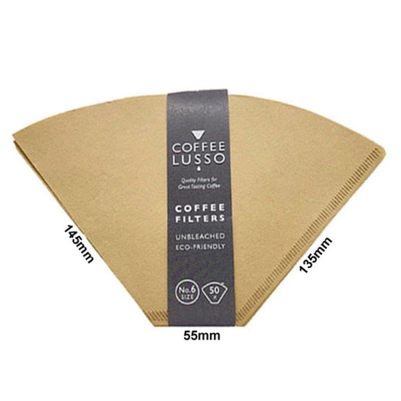 Size 6/No.6/1x6 Coffee Filter Papers by COFFEE LUSSO, Cone Shaped,