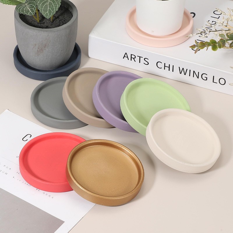 uxcell 2 Pcs Round Plant Saucers, 4 Inch Ceramics Plant