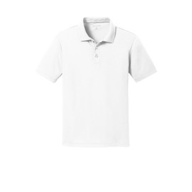 SPORT-TEK Youth PosiCharge RacerMesh Polo, White, Medium