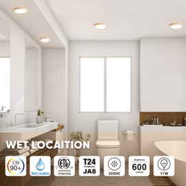 GREENLUX 5" LED Flush Mount Ceiling Light，120V 11W 600LM，3000K Warm White Round Flat Panel Light, Surface Mounted Downlight（White）