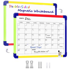Umtiti Double-Sided Magnetic Dry Erase Colored Frame White Board, Hanging White Board for Planning/Schedule/School Timetable，24 cm x 34 cm(Colored-1pc)