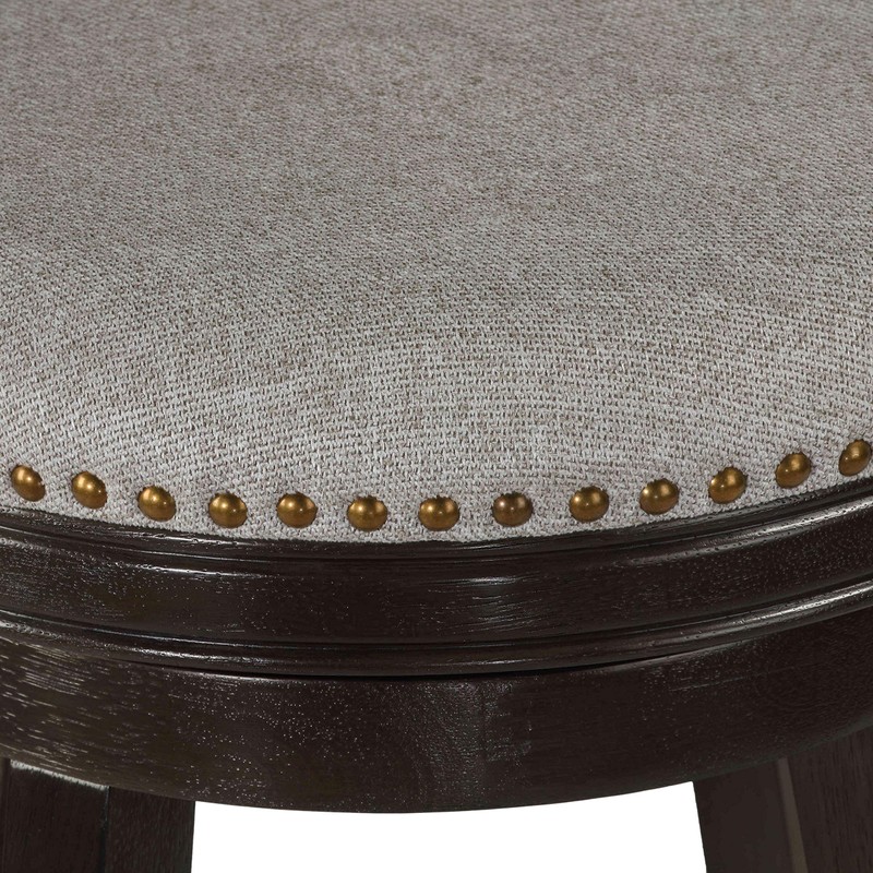 Cortesi Home Ferne Solid Wood Swivel Counter Stool, 24" Gray